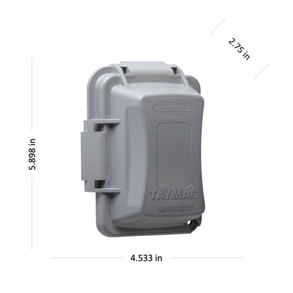 TayMac MM420W Raco 1-Gang Nonmetallic Extra Duty Weatherproof In-Use Horizontal/Vertical 16-in-1 Standard Cover, White, 2.75" Size