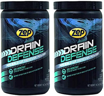 Zep Drain Defense Enzymatic Drain Cleaner Powder - 18 Ounces - ZDC16 - Safe for Pipes and Septic Systems, Pack of 1, white