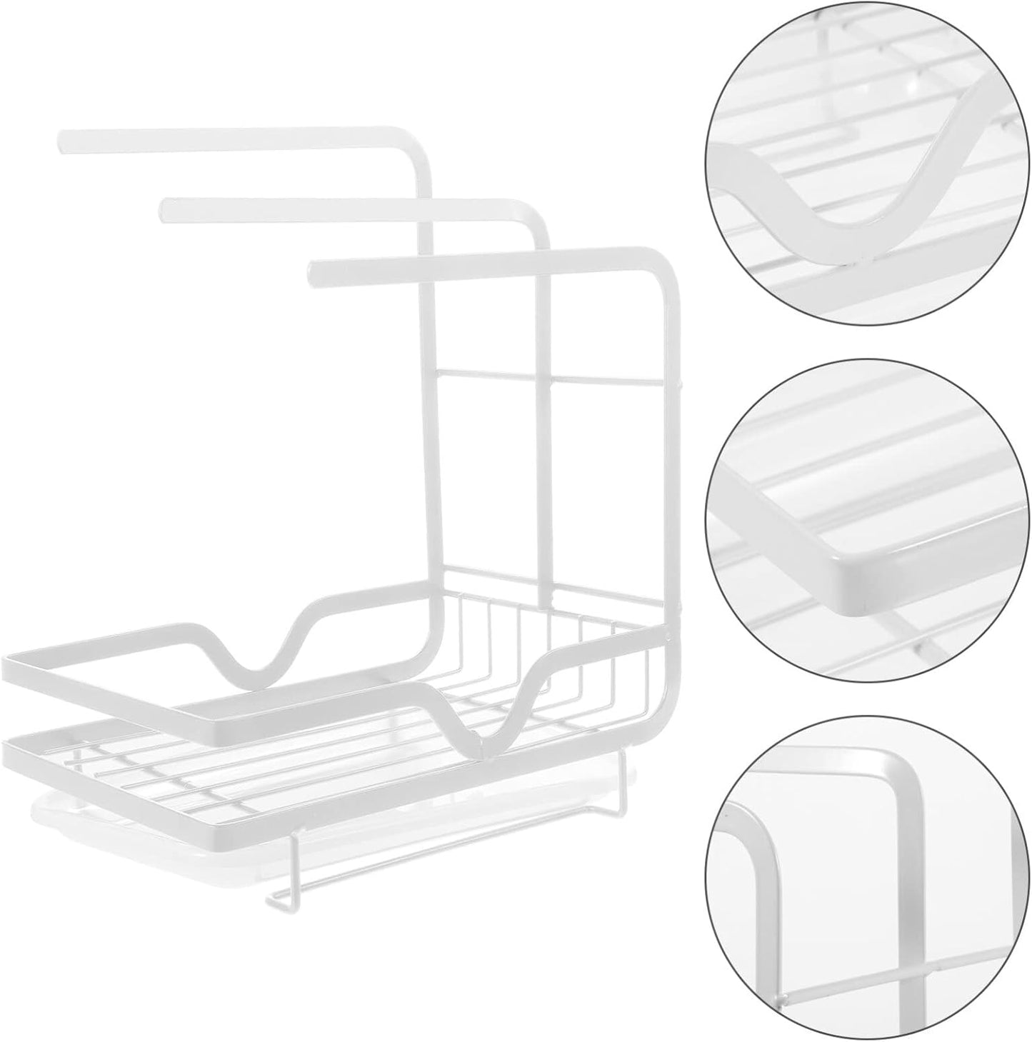 GANAZONO Kitchen Sponge Draining Holder Wall-Mounted Dishcloth Rack for Efficient Sink Storage and Waste Drainage Stylish Household Organizer for Sponges Cloths and Cleaning Supplies