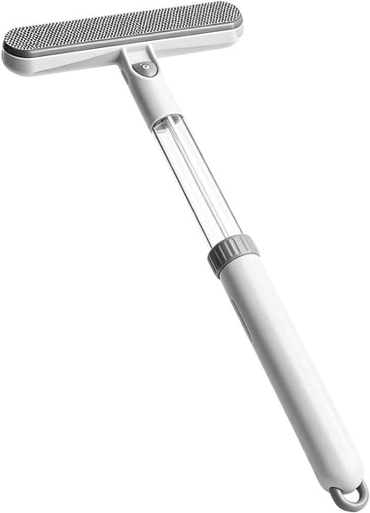 3-in-1 Telescopic Window Screen Cleaning Brush - Double-Sided Screen Cleaner Tool with Built-in Crevice Brush, Extendable Squeegee for Home Office Car Screens Window (1, Grey)