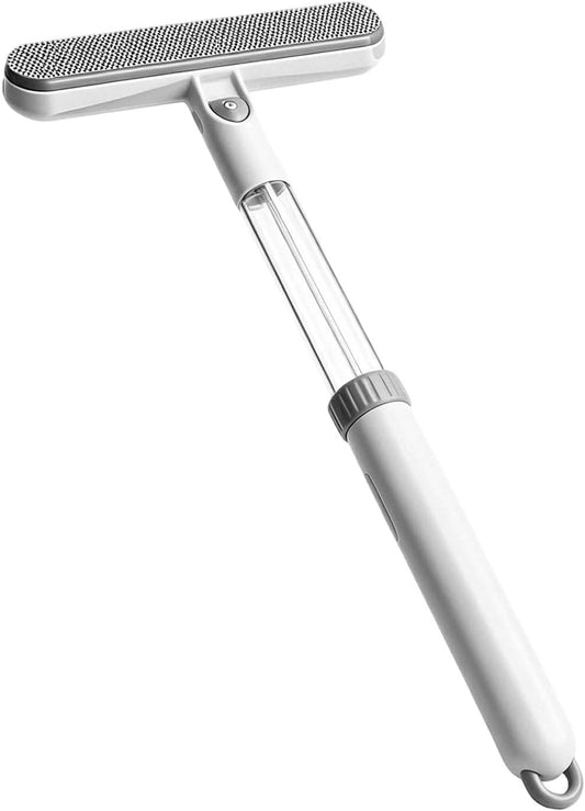 3-in-1 Telescopic Window Screen Cleaning Brush - Double-Sided Screen Cleaner Tool with Built-in Crevice Brush, Extendable Squeegee for Home Office Car Screens Window (1, Grey)
