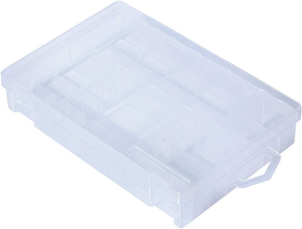 47 Batteries Organizer Storage Case Box Holder Clear Plastic Container Portable- Holds 16 AAA+20 AA+ 2 9V+5 C+4 D Various Sizes and Tester