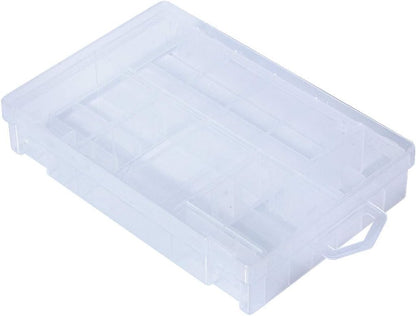 47 Batteries Organizer Storage Case Box Holder Clear Plastic Container Portable- Holds 16 AAA+20 AA+ 2 9V+5 C+4 D Various Sizes and Tester