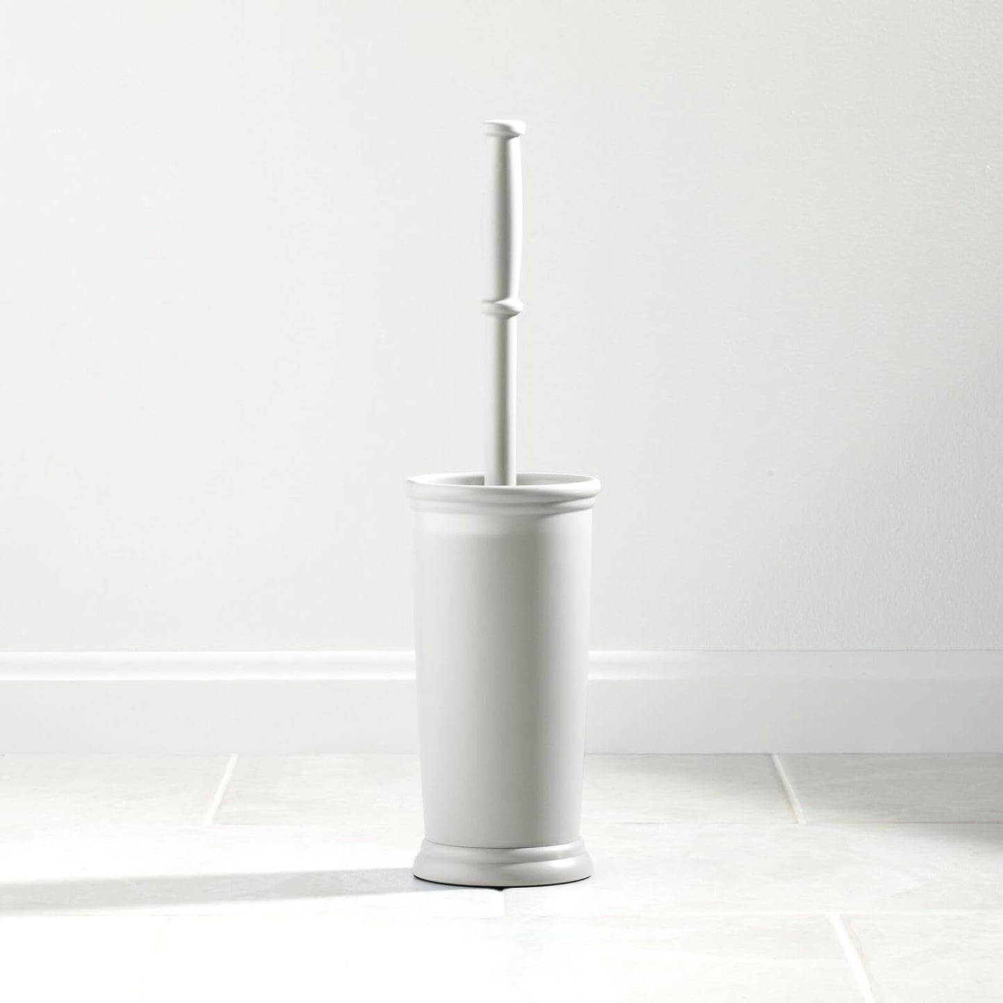 mDesign Metal Freestanding Slim Toilet Bowl Brush and Holder