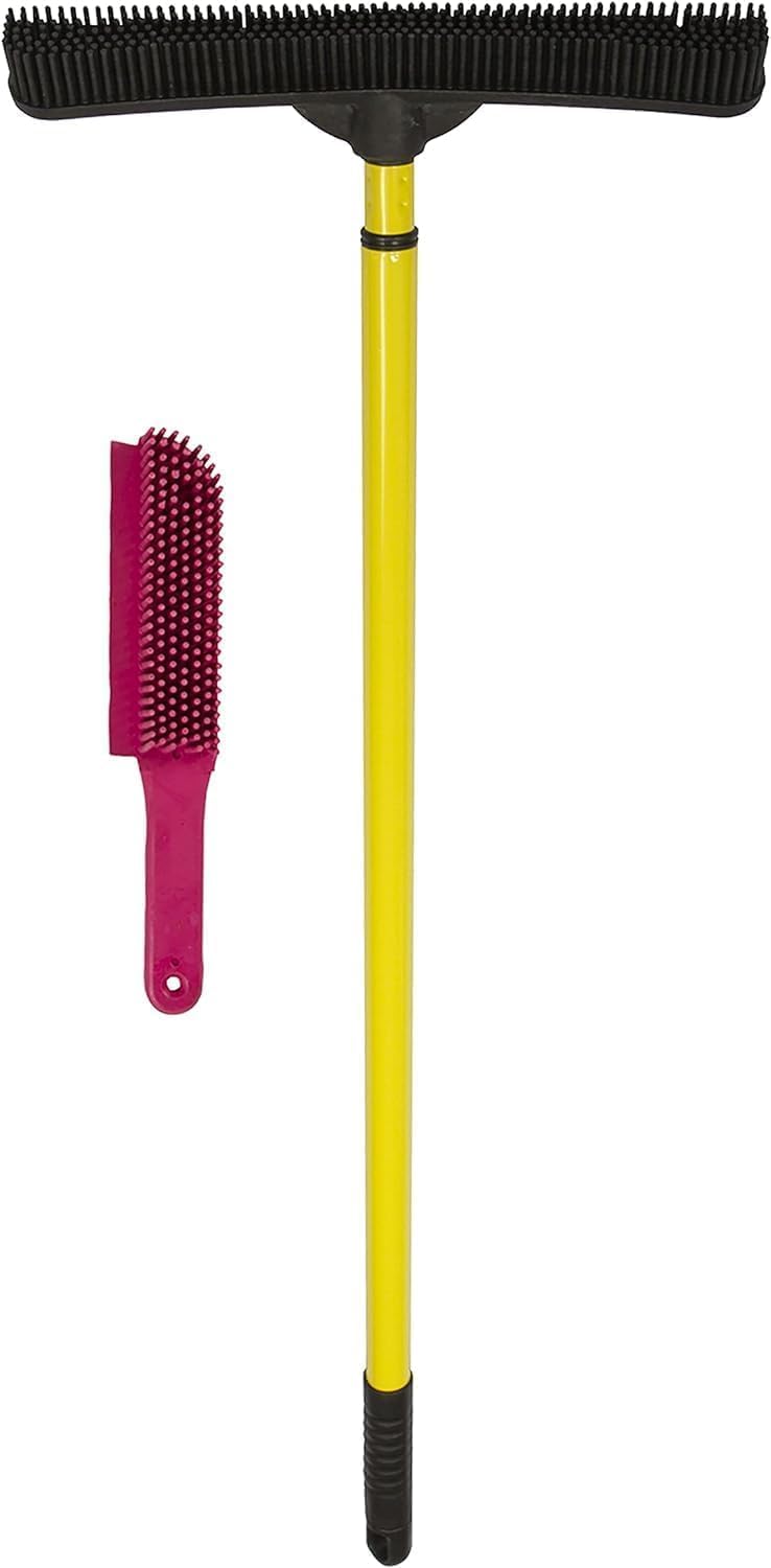 FURemover Pet Hair Removal Rubber Broom, 18" Broom Head