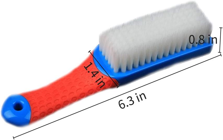 Scrub Brush Comfort Grip & Flexible Stiff Bristles Heavy Duty for Bathroom Shower Sink Carpet Floor, Blue Red