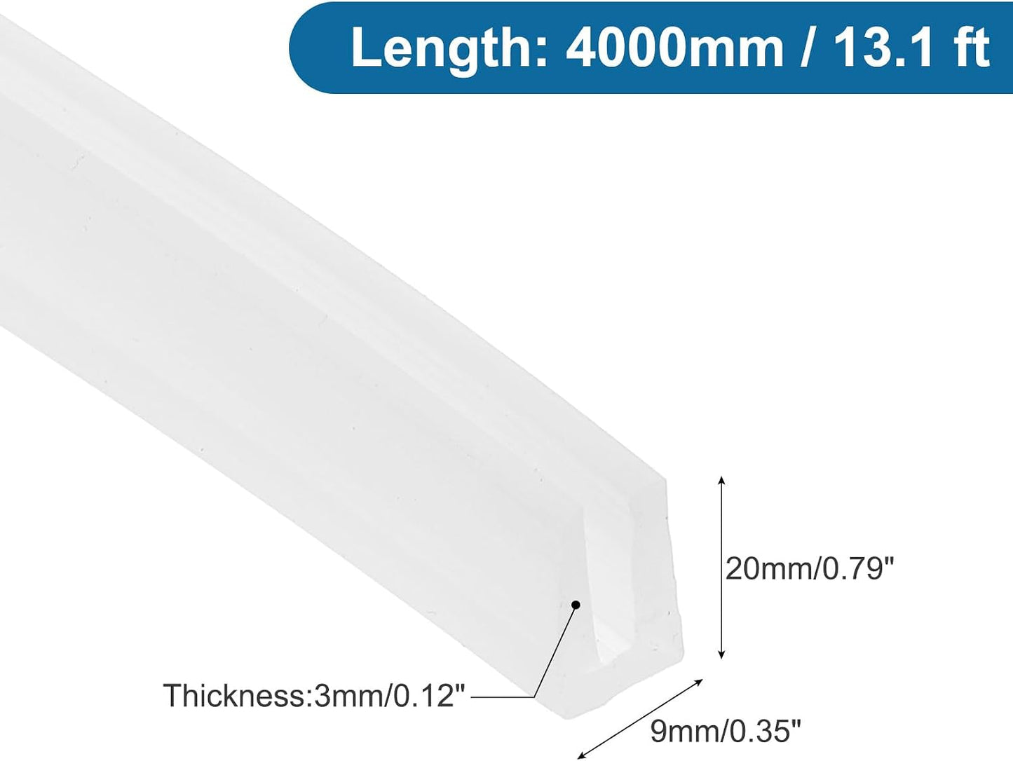 PATIKIL U Channel Edging Trim, 26Ft Sheet Metal Edge Guard Protector Rubber Edge Trim Air Sealed Seal Strip, 5/64" Slot, Fits 1/16"-5/64" Edge, 9/32" x5/128 x5/32