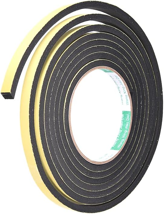 uxcell Sealing Foam Tape 5mm Wide 3mm Thick 4m/13ft Long, Self Adhesive Weather Strip for Window Door Insulation, Pack of 2