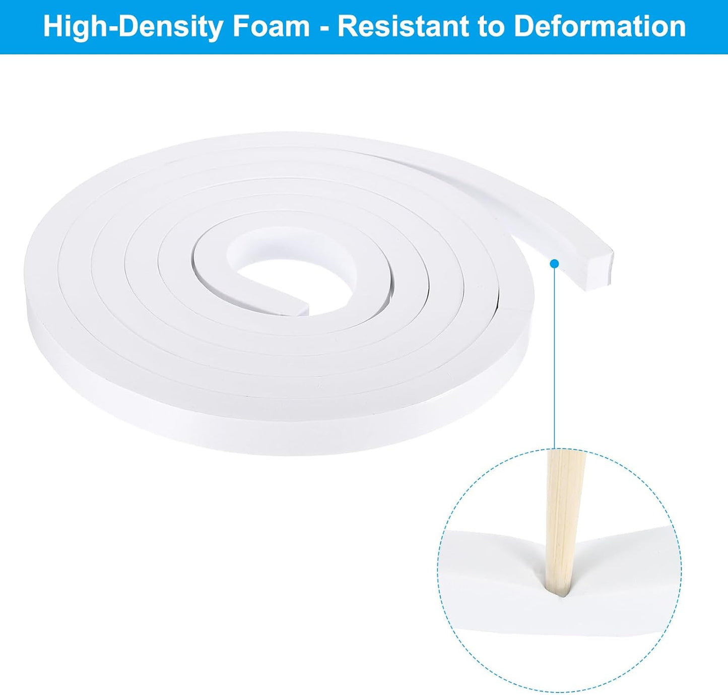 PATIKIL Weather Stripping Door Seal Strip, 3/8 Inch x 1/4 Inch x 32 Ft Self Adhesive Soundproof High Density Foam Tape Insulation for Door Window Air Conditioning, White - Colors B