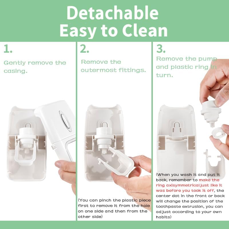 Toothbrush Holder and Toothpaste Dispenser Set, Automatic Toothpaste Squeezer Dispenser, Dispenser Toothpaste Squeezer Kit, Wall Mounted Bathroom Accessories (Black)