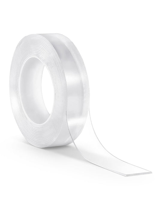 VEVOR Double Sided Tape Heavy Duty, 16 ft Long Nano Mounting Tape, Strong Adhesive & Reusable, Clear Two Sided Wall Tape, Removable Poster Picture Hanging Strips for Home, Office, Car, Outdoor Use