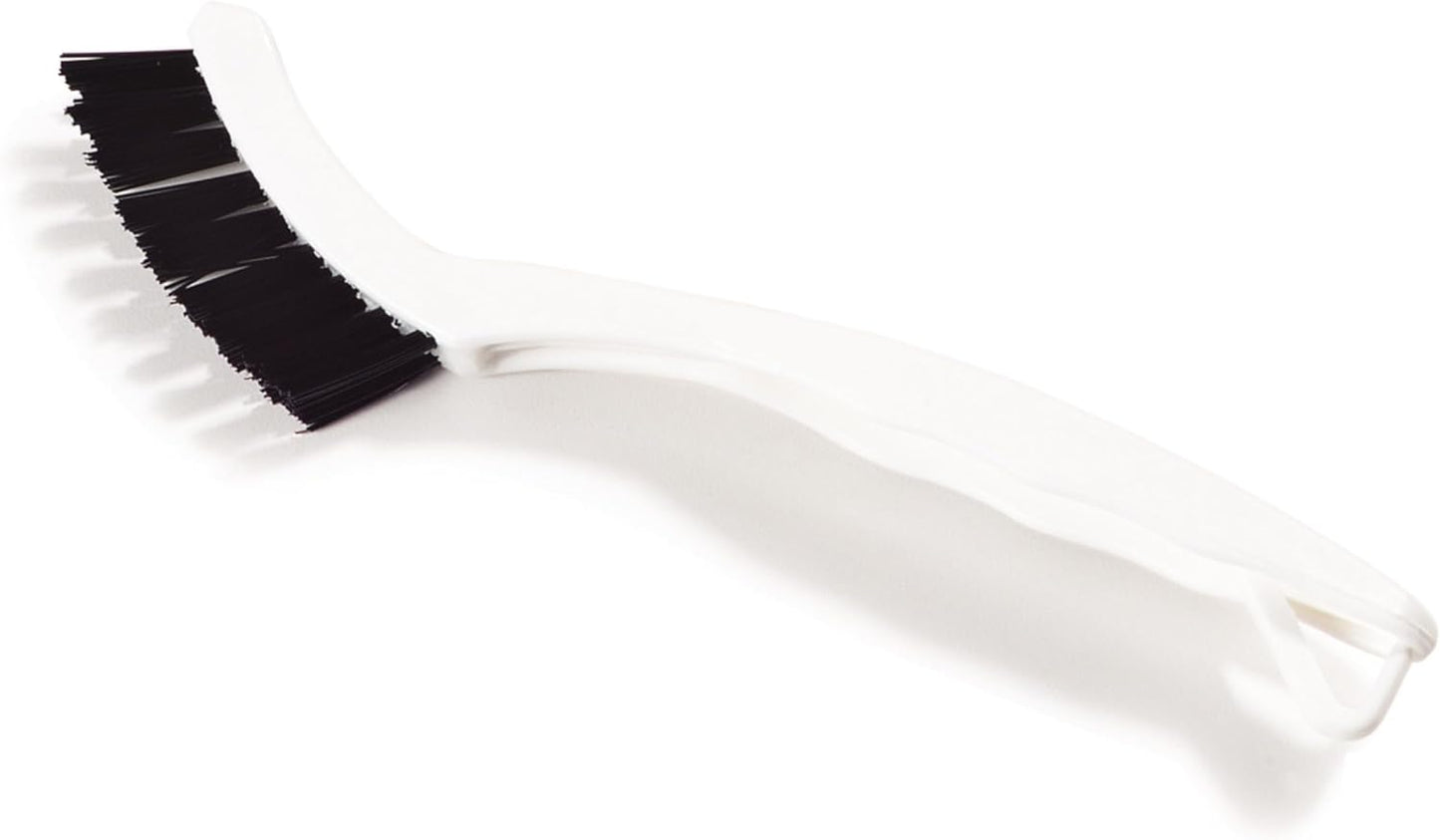 SPARTA Flo-Pac Grout Brush with Nylon Bristles, Scrubber with Handle for Bathroom and Kitchen Tile, 8", White