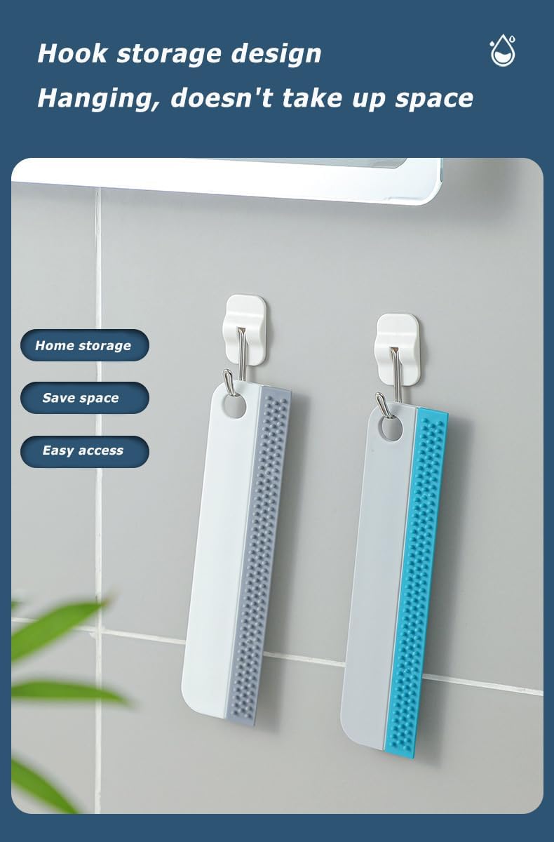 All-Purpose Mini Soft Rubber Window Squeegee Window Scrubber Scraper Glass Cleaning Squeegee Tool for Glass,Shower Door,Mirrors,Bathroom,Kitchen Countertops,Car Windshield (1)
