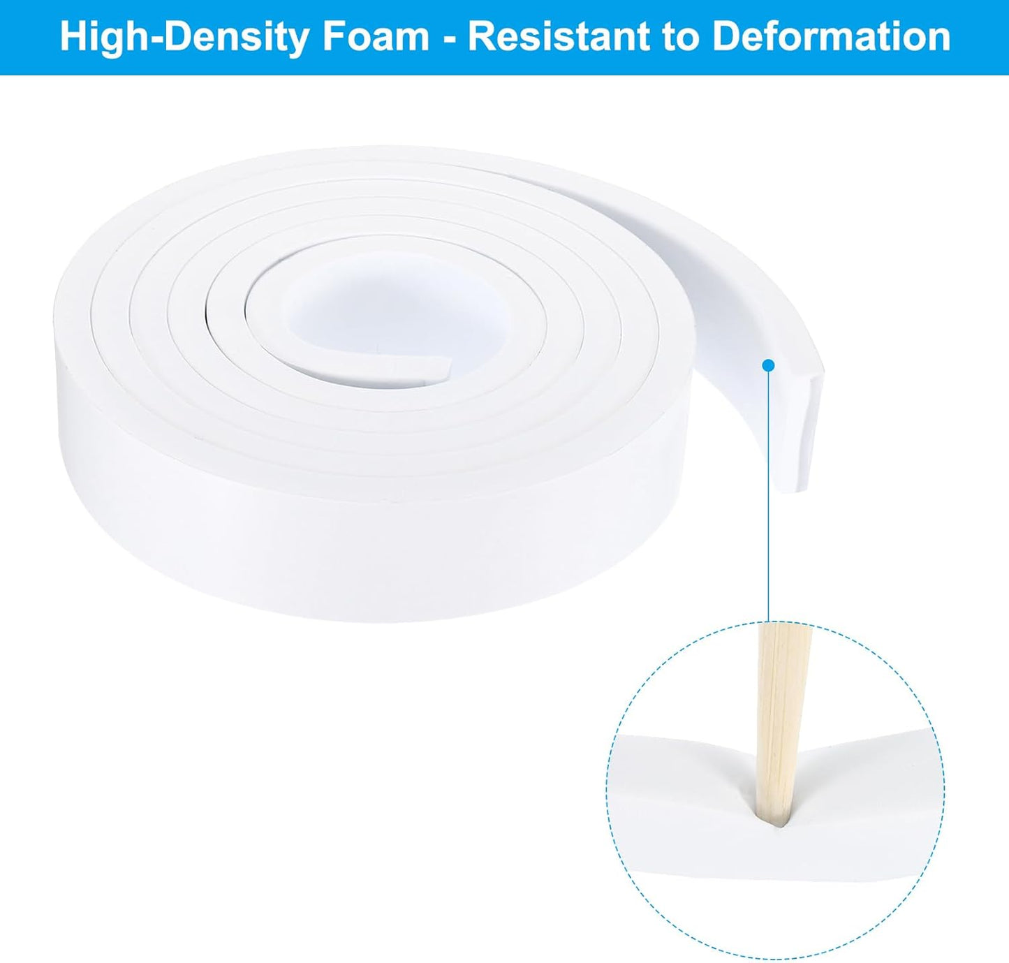 PATIKIL Weather Stripping Door Seal Strip, 3/8 Inch x 1/4 Inch x 32 Ft Self Adhesive Soundproof High Density Foam Tape Insulation for Door Window Air Conditioning, White - Colors B
