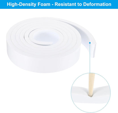 PATIKIL Weather Stripping Door Seal Strip, 3/8 Inch x 1/4 Inch x 32 Ft Self Adhesive Soundproof High Density Foam Tape Insulation for Door Window Air Conditioning, White - Colors B