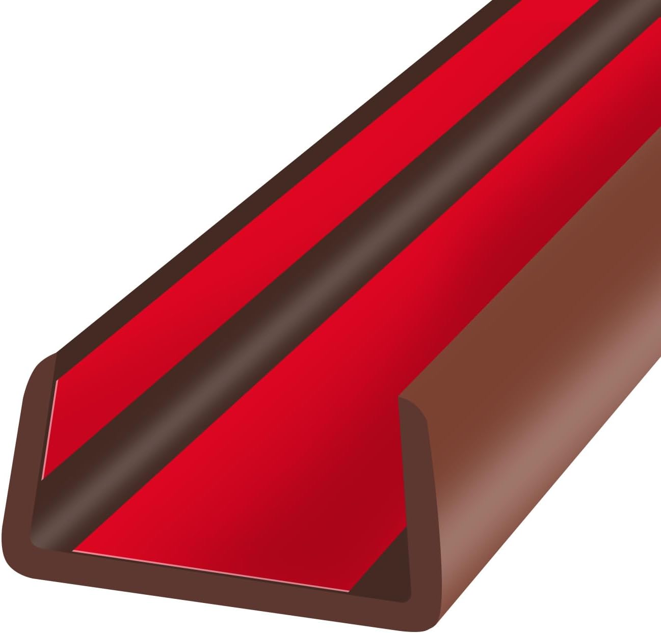 Slimline Cabinet Door Edge Protector, 3/4" Self Adhesive Peel and Stick Rubber Edge Guards, Flexible U Shaped Strips for Kitchen & Garbage Drawer Fronts, Edge Trims for Desks and Shelfves, Black, 10Ft