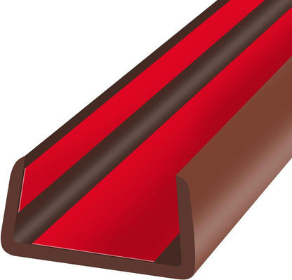 Slimline Cabinet Door Edge Protector, 3/4" Self Adhesive Peel and Stick Rubber Edge Guards, Flexible U Shaped Strips for Kitchen & Garbage Drawer Fronts, Edge Trims for Desks and Shelfves, Black, 10Ft