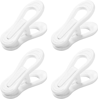 Otylzto 20 Pcs Multi-Purpose Clips for Hangers, White Clothes Hanger Clips, Standard Plastic Hanger