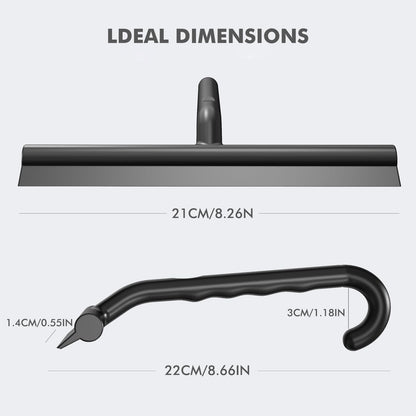 All-in-One Silicone Shower Squeegee with Built-in Large Hook, 145° Ergonomic Handle & Streak-Free Blade for Glass Doors, Bathroom Mirrors, Windows, Tiles & Car Windshields, 8.26 Inch