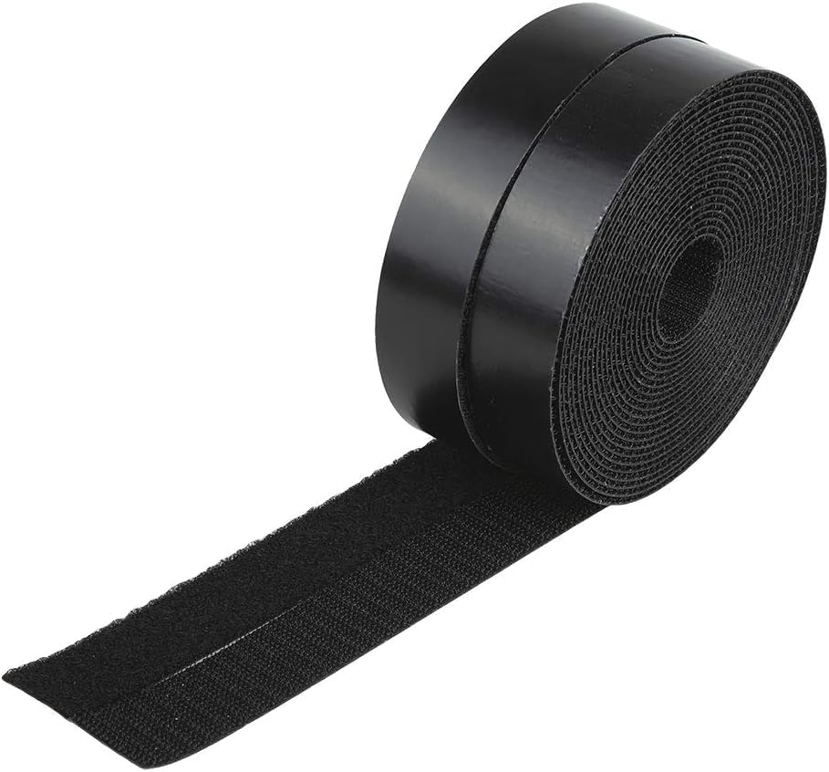 1 inch Black Hook and Loop Tape 1 Yd Self Adhesive Tape Sticky Back Heavy Duty Fastener Ideal for Window Fixing Net Carpets DIY Project Handmade Craft Home Office