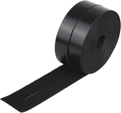 1 inch Black Hook and Loop Tape 1 Yd Self Adhesive Tape Sticky Back Heavy Duty Fastener Ideal for Window Fixing Net Carpets DIY Project Handmade Craft Home Office