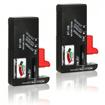2Pcs Battery Tester Checker, Universal Battery Checker for AA AAA C D 9V 1.5V Button Cell Household Batteries Smal Electrical Monitor Meter Equipment (Requires No Battery for Operating)