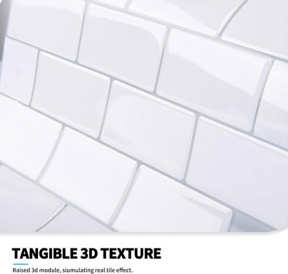 Art3d Premium 10-Sheet Peel and Stick Tile Backsplash - 12"x12" for Kitchen , Bright White