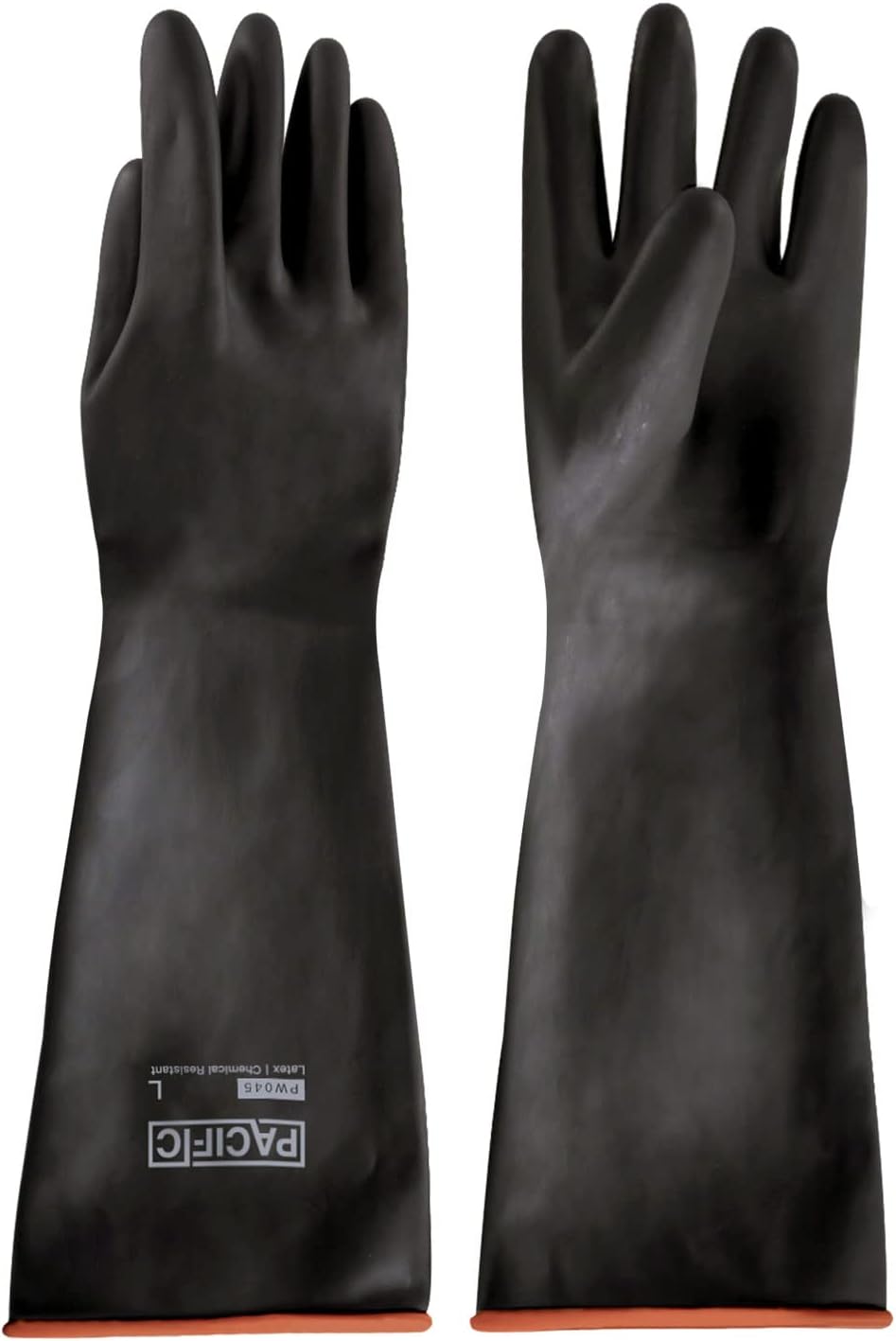 PACIFIC PPE Heavy Duty Latex Chemical Gloves, Strong Acid Resistance Rubber Gloves, Against Alkali and Oil, 22", 1 Pair