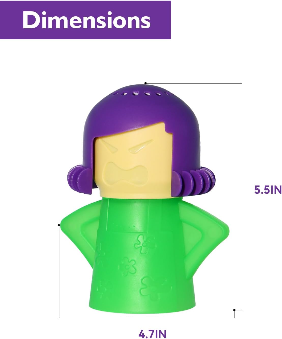 Angry Mama Microwave Cleaner - Microwave Steam Cleaner for Inside, Steam Disinfects with Vinegar/Water(Green)
