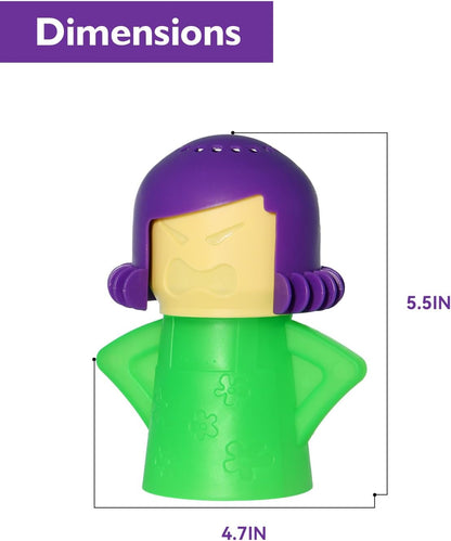 Angry Mama Microwave Cleaner - Microwave Steam Cleaner for Inside, Steam Disinfects with Vinegar/Water(Green)