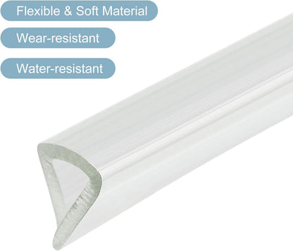 uxcell U Channel Edge Trim, 4.9ft Length Soft Rubber Guard Seal Strip Edge Protector Fit for 1-2mm Edge, (9/32" W x 5/32" H) Clear