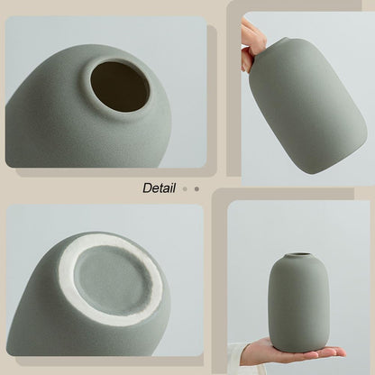 Ceramic Vase Set of 3 - Small Modern Minimalist Ceramic Bud Vases for Home Decor - Boho Aesthetic Flower Vases for Desk, Shelf & Table, Mantle, Bookshelf (Cute & Versatile) (Neutral Mix)