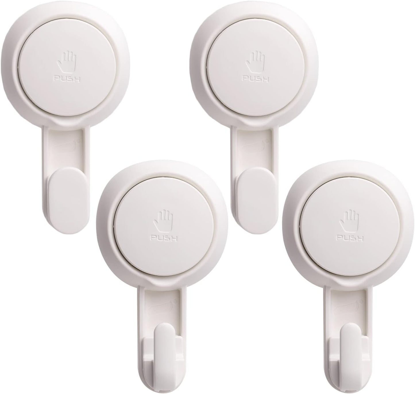 LEVERLOC Razor Holder for Shower 2 Pack, Powerful Suction Cup Shower Hooks for Towel, Loofah, Razor, Squeegee, Damage-Free Wall Hooks, Shaver Holder for Bathroom, Easy to Install and Reuse, White