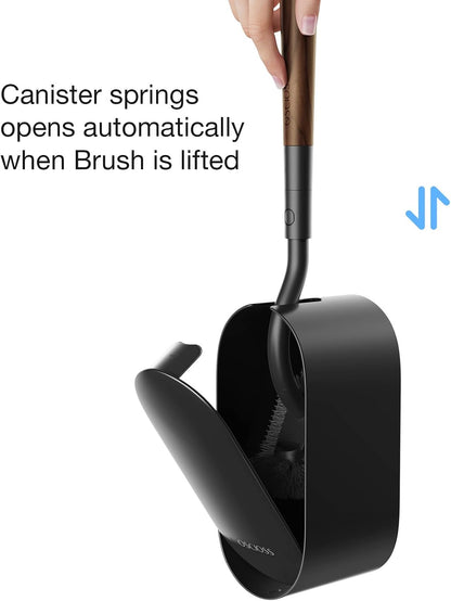 Toilet Bowl Brush and Holder, OSCIOSS Toilet Brush Set with Ergonomic Design, Compact Size, Durable Bristles, RV Toilet Brushes & Holders for Dead Corner Clean (White, 1pack)