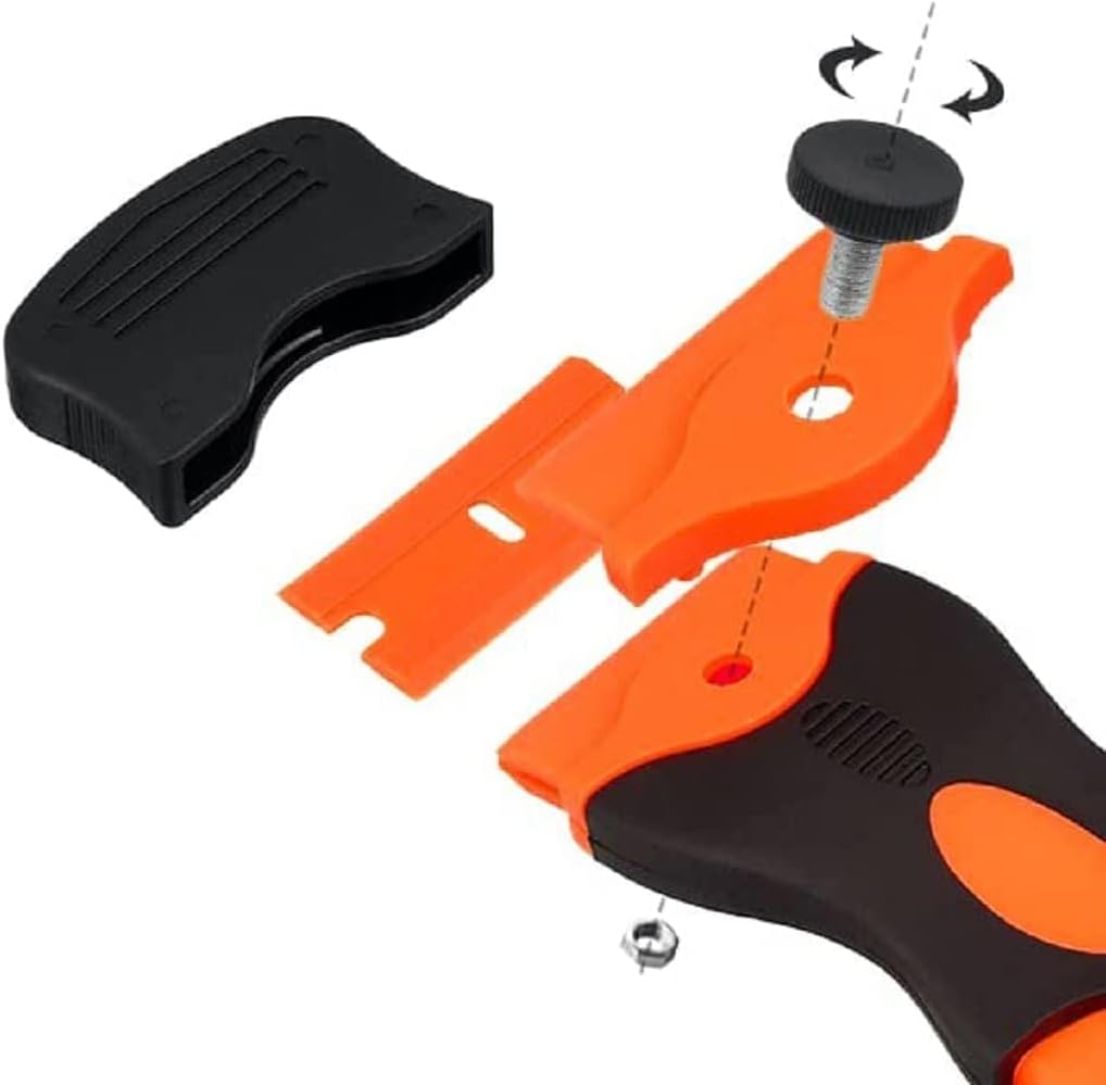 2PACK Razor Blade Scraper Tool with 30Pcs Stainless Steel Blades for Glass Stovetops Cooktop Ceramic Metal Tape Paint Glue Stickers Removal Tool
