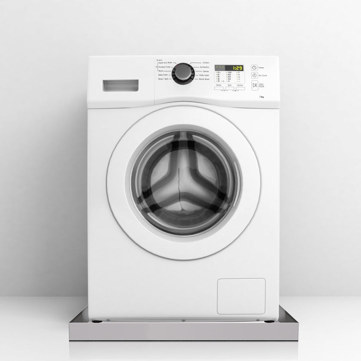 Washing Machine Pan-30" x 32" x 2.5", Heavy Duty 304 Stainless Steel, Washing Machine Tray with Anti-Slip Bottom Pad, Raised Edge Drain Pan, No Hole, Leak Protection for Laundry Room