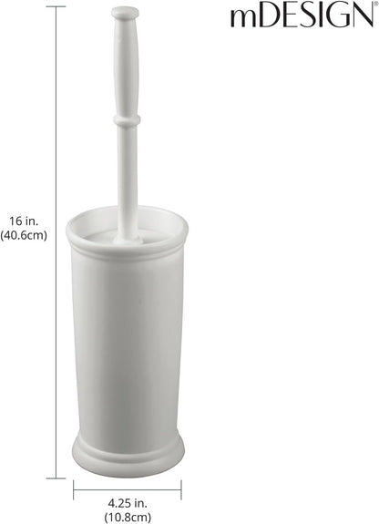 mDesign Metal Freestanding Slim Toilet Bowl Brush and Holder