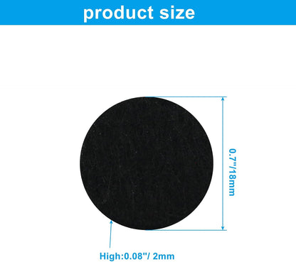 Bivethoi 180pcs Self-Stick Round Felt Furniture Pads Self-Adhesive Felt Pad for Chairs & Seat Legs, Easy Slide, Anti Scratch, Noise Stopper, Bumper & Buffer, Floor (0.7"/18 mm, Black, Round)