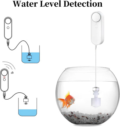 WiFi Water Level Detector Tuya Smart Sensor Alarm Dual Probe Loud Volume APP Alert Monitoring with 6.5 Feet Detection Line for Swimming Pool Fish Tank Aquarium