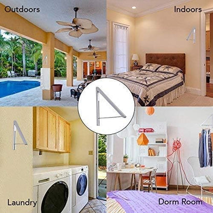 Single Foldable Clothing Rack, Wall-Mounted Retractable Clothes Hanger for Laundry Dryer Room, Hanging Drying Rod, Small Collapsible Folding Garment Racks, Dorm Accessories (Gold)