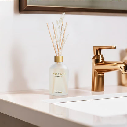 Reed Diffuser - Jasmine Tea - 200ml Reed Diffuser Set with Essential Oils and 8 Reeds, Long-Lasting Fragrance for Home, Bathroom, Bedroom, Room, Decor