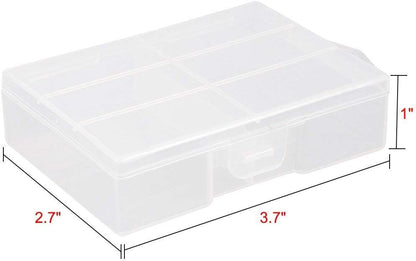AA Battery Storage Box Organizer Holder Clear Plastic Case Container Portable-Holds 24xAA Batteries(2Pcs)