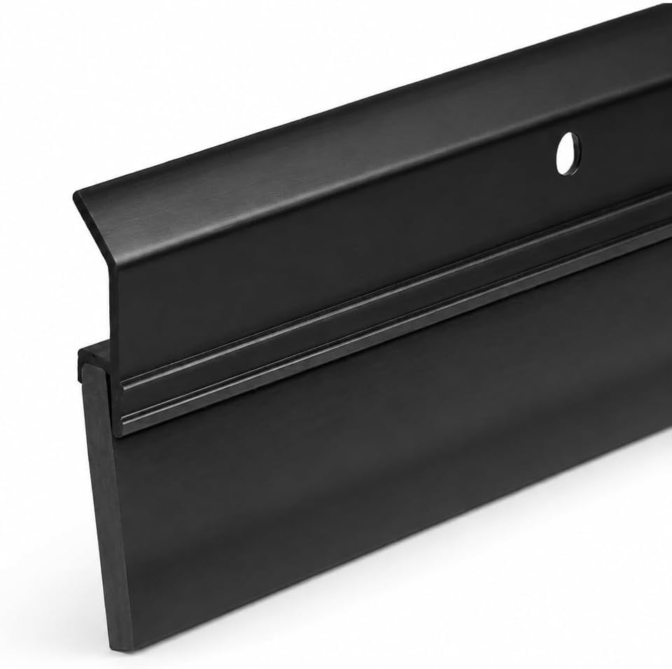 Randall Manufacturing V-63-BR All-Season Door Sweep, Heavy Duty Aluminum, Ideal for Residential & Commercial Use, Easy Installation with Heavy Rubber Seal, Ensure Comfort and Security (3 FT, Brown)