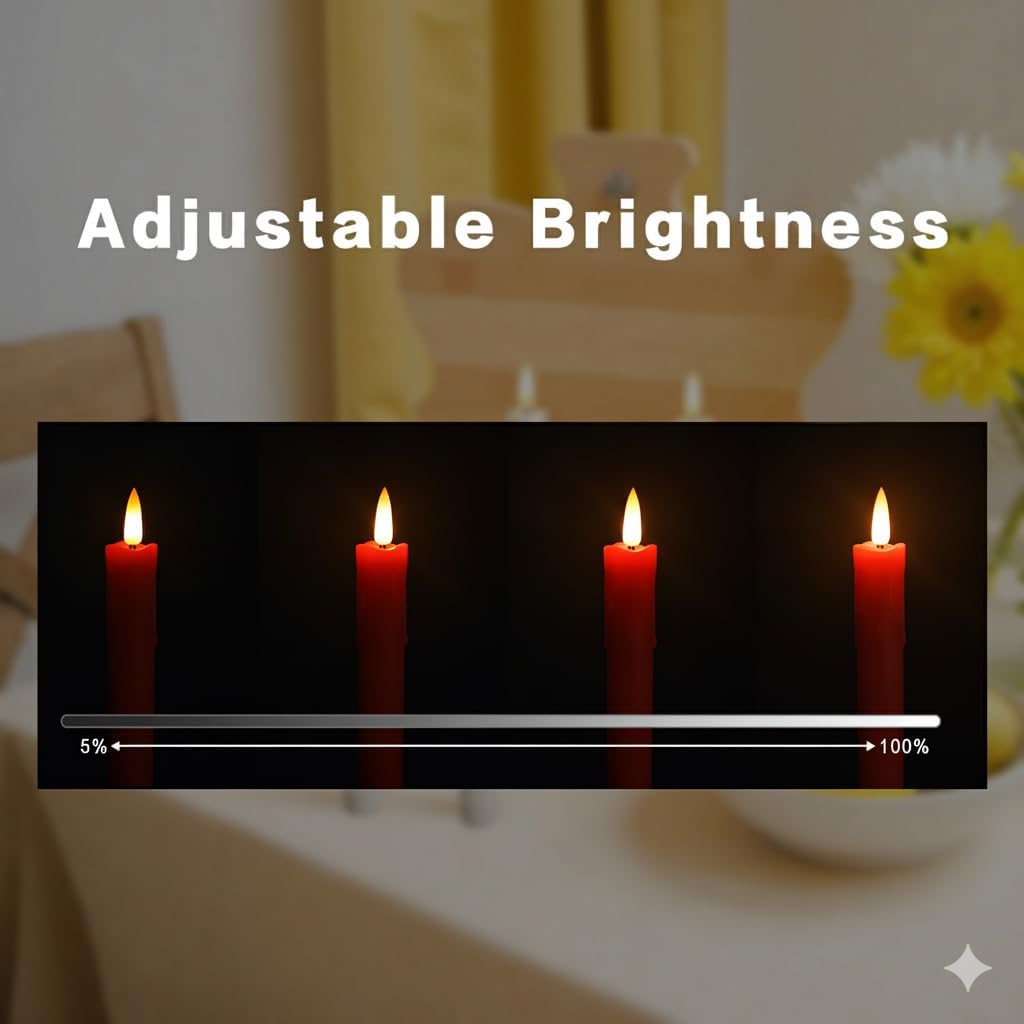 Flameless Taper Candles with Remote, 6.7 Inch Short Taper Candles Battery Operated with Flickering 3D Flame, Led Candle Sticks Safe for Windowsill Wedding Home Christmas Decor, Ivory, Set of 6