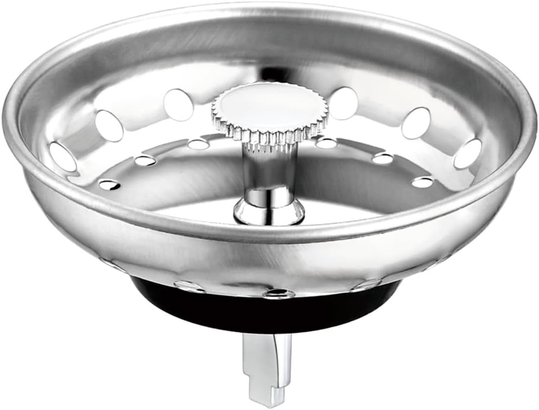 3.5" Kitchen Sink Deep Cup Drain Strainer with Rustproof Gasket | 304 stainless steel| Deep cup holds more debris| Leak-proof rubber gasket | Fit 3.5" standard kitchen sinks with mounting nut