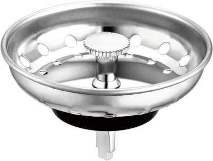 3.5" Kitchen Sink Deep Cup Drain Strainer with Rustproof Gasket | 304 stainless steel| Deep cup holds more debris| Leak-proof rubber gasket | Fit 3.5" standard kitchen sinks with mounting nut