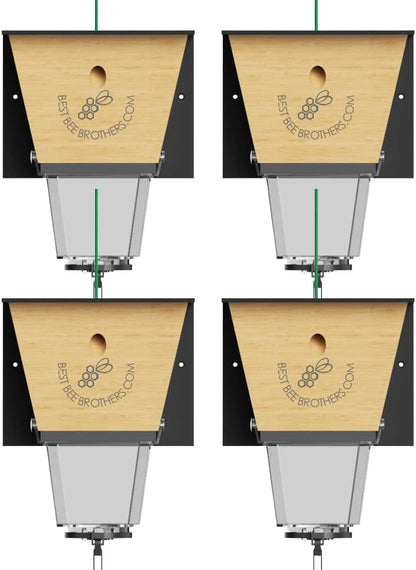 Best Bee Brothers Ultimate Pro Carpenter Bee Trap for Outside with Extra-Large, Clear External Receptacle, Internal Bee Vault & Spring-Loaded Door, 4.2” D x 5.8” W x 7.5” H (2 Pack)