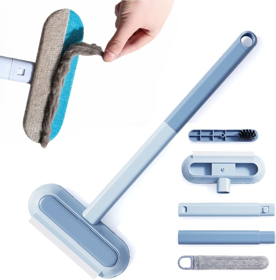 Window Screen Cleaner Tool with Squeegee | 4 in 1 Mesh Screen Cleaner Tool, Detachable Window Cleaning Kit, Multi-Functional Cleaning Brush for Window, Screens, Mesh