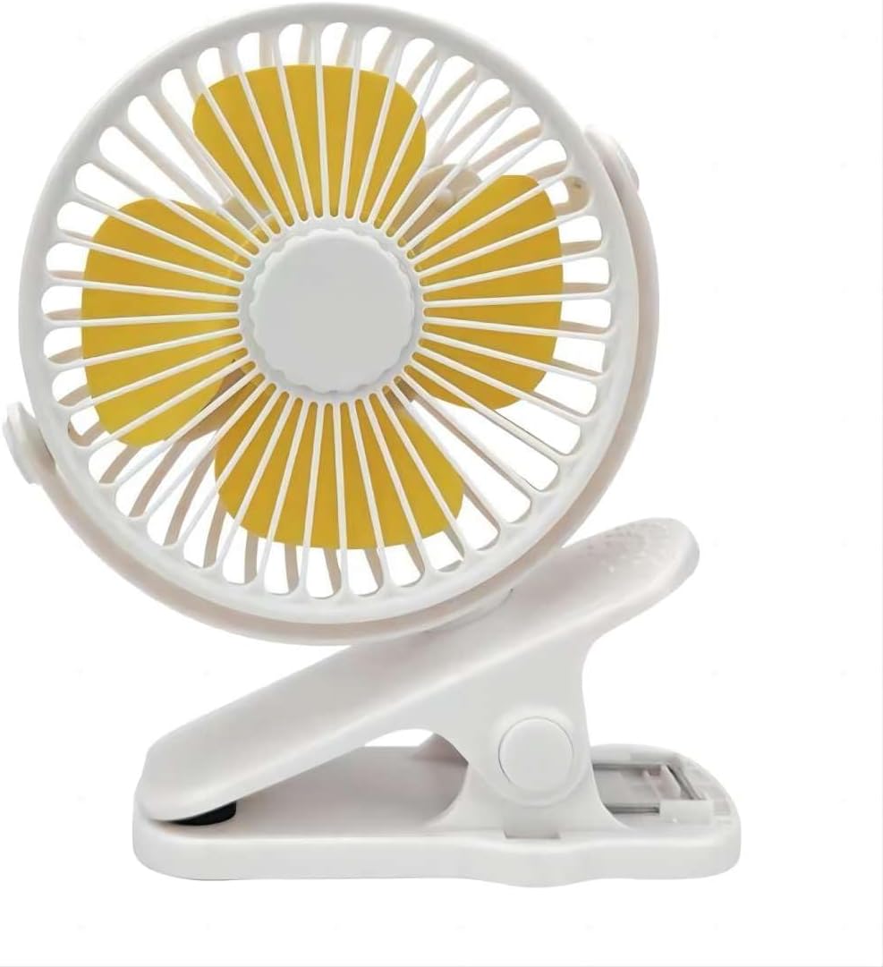 Compact USB Rechargeable Clip on Fan, 6 Inches Portable Personal Fan for Outdoors, Car Seat, Gym - Black