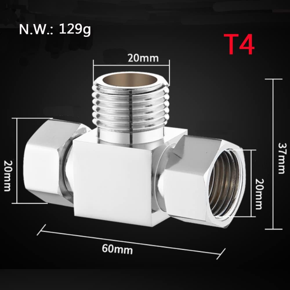Water Diverter Fitting Adapter, Add-A-Tee G1/2" Hose Connector Adapter for Angle Valve adapter, Shower arms, Toliet Bidet Sprayer, Hose Pipe Fittings (3 Way T2)